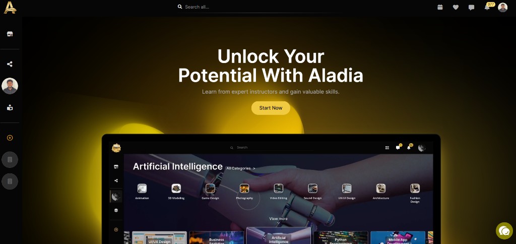 Aladia Platform preview